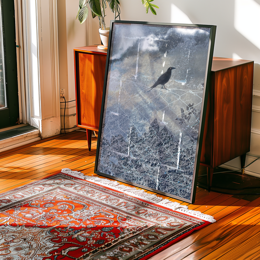 Gothic Crow Poster – Moody Black Bird Wall Art