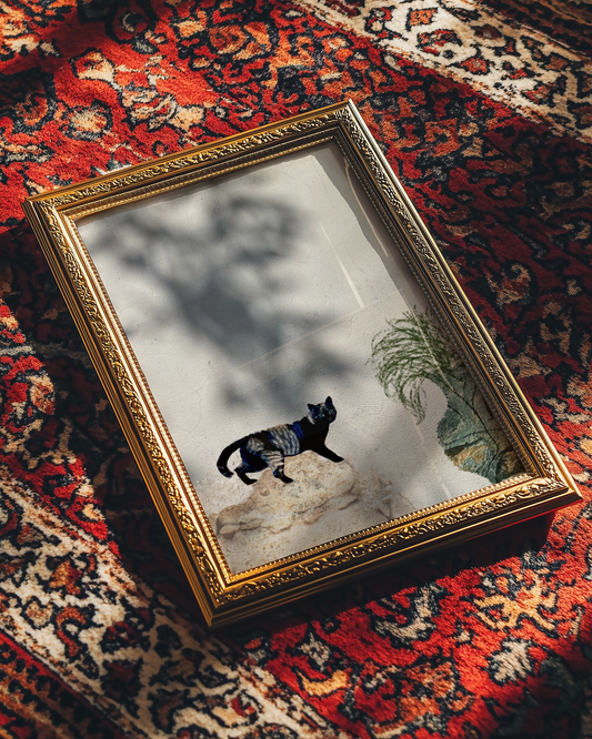 Black Cat Mediterranean Wall Art