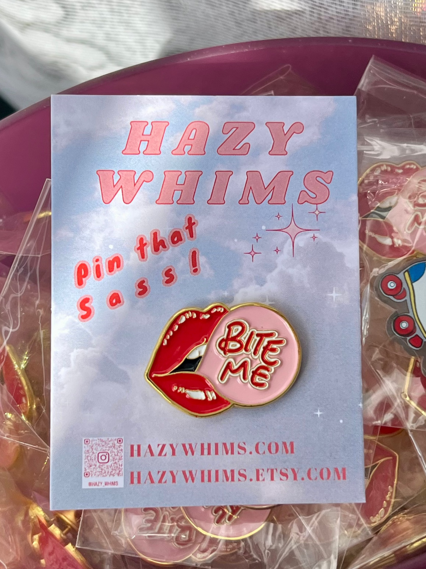 Lips Enamel Bubblegum Pin