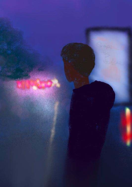 "The Last Bus Home - Nostalgic Greeting Card