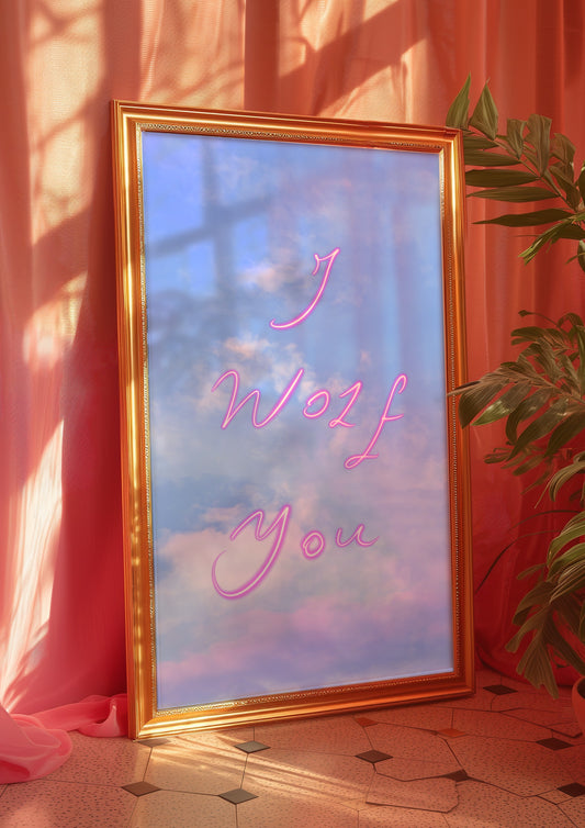 Dreamy Romantic Wall Decor- 'I Wolf You' Love Quote