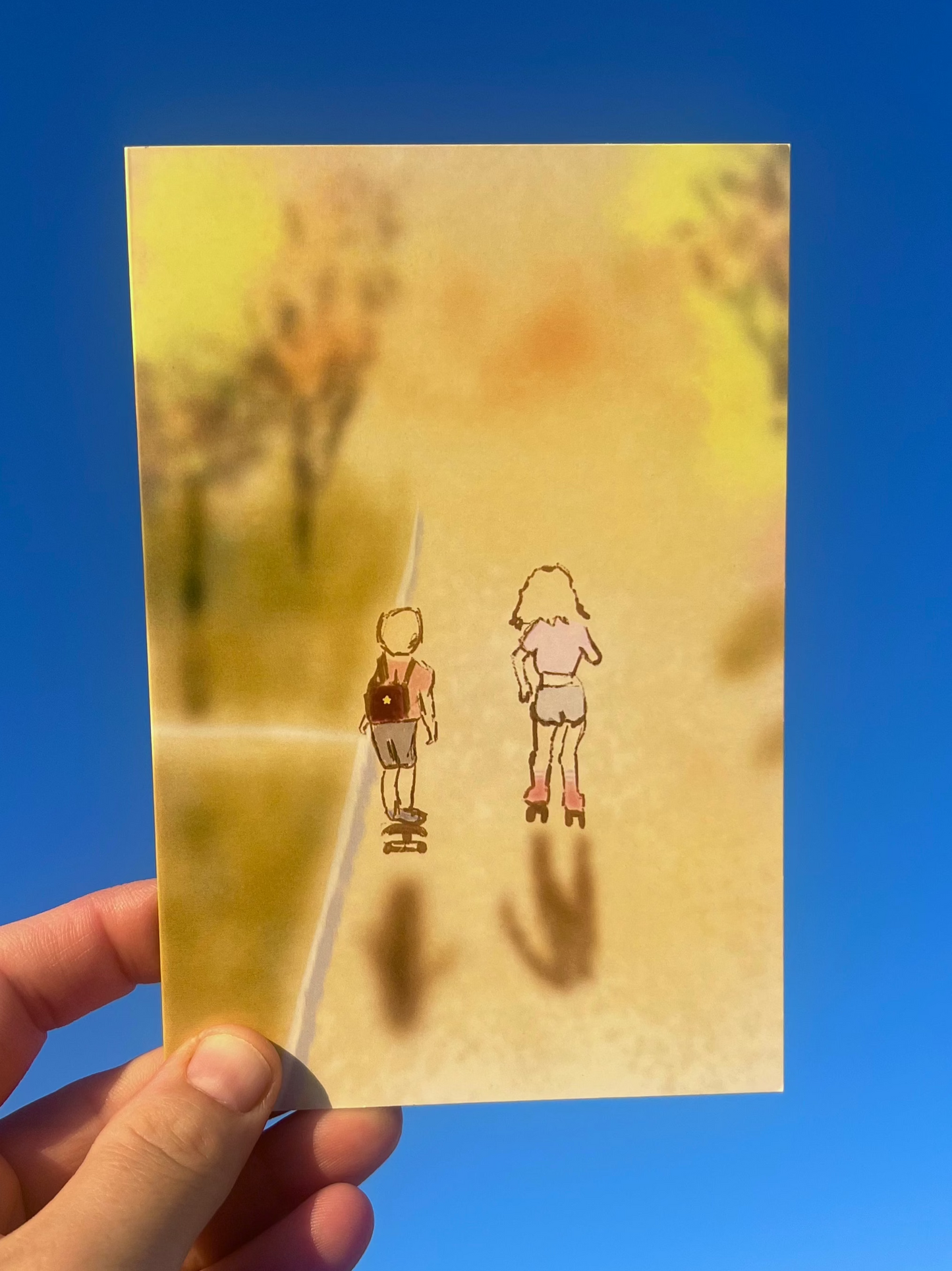 Sunset Skateboard & Roller Skater Kids Card