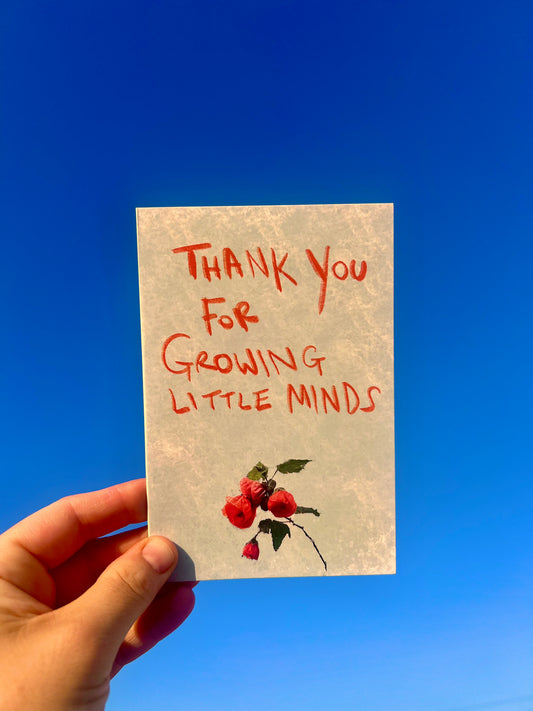 Thank You Teacher Greeting Card – Helping Little Minds Grow