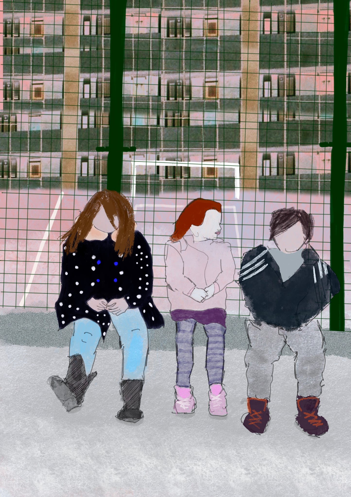 Kids in the Estate – Urban Playground Greeting Card