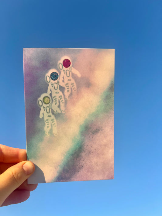 Silent Calling On The Moon Greeting card