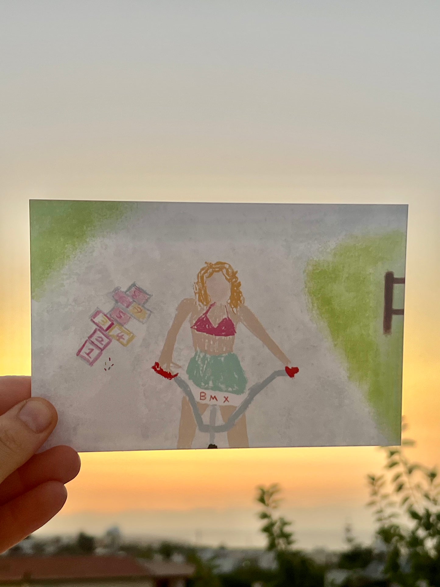 Old-Skool BMX Girl Summer Greeting Card