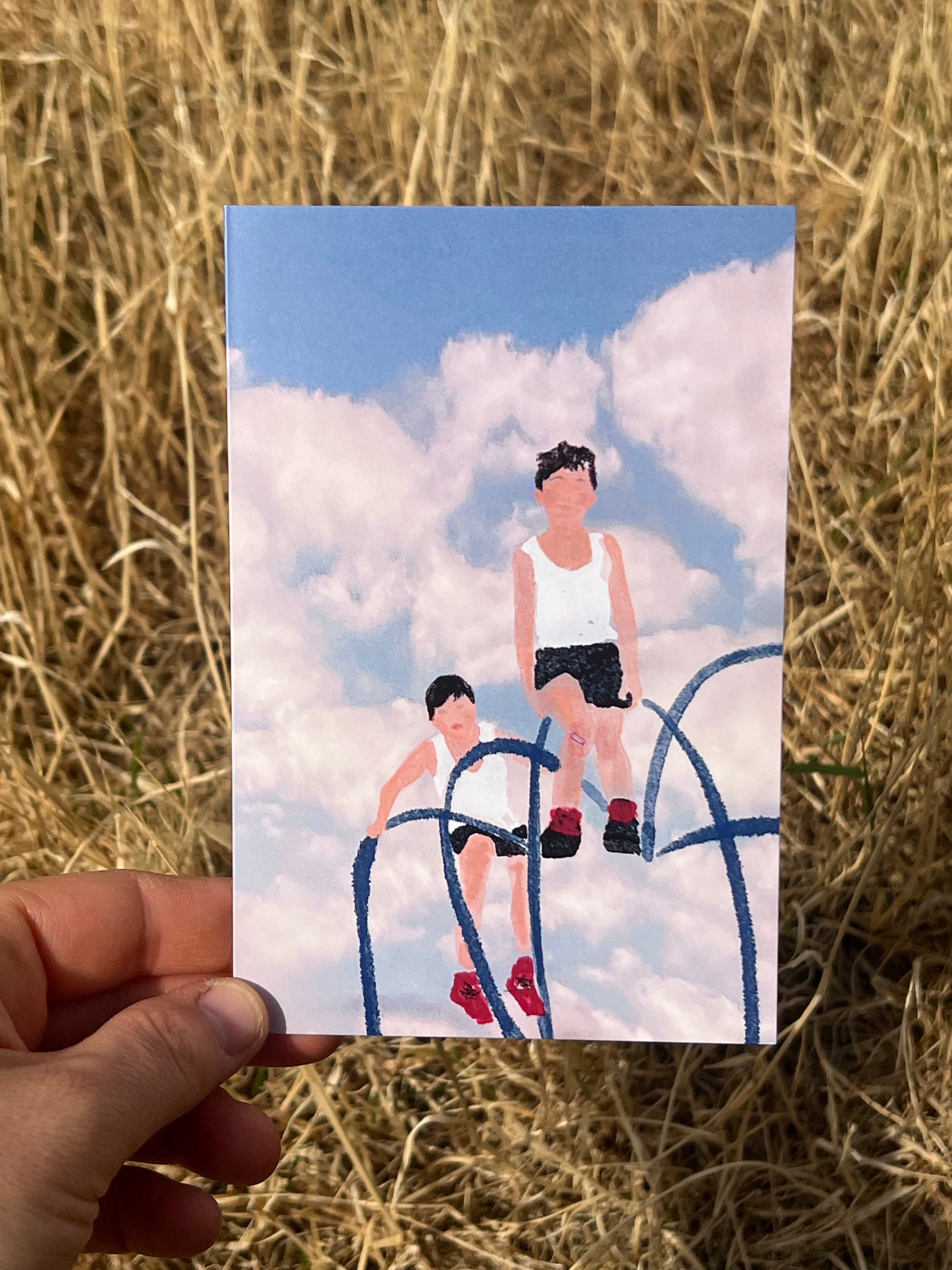 Boys On The Frame - Greeting Card / Postcard