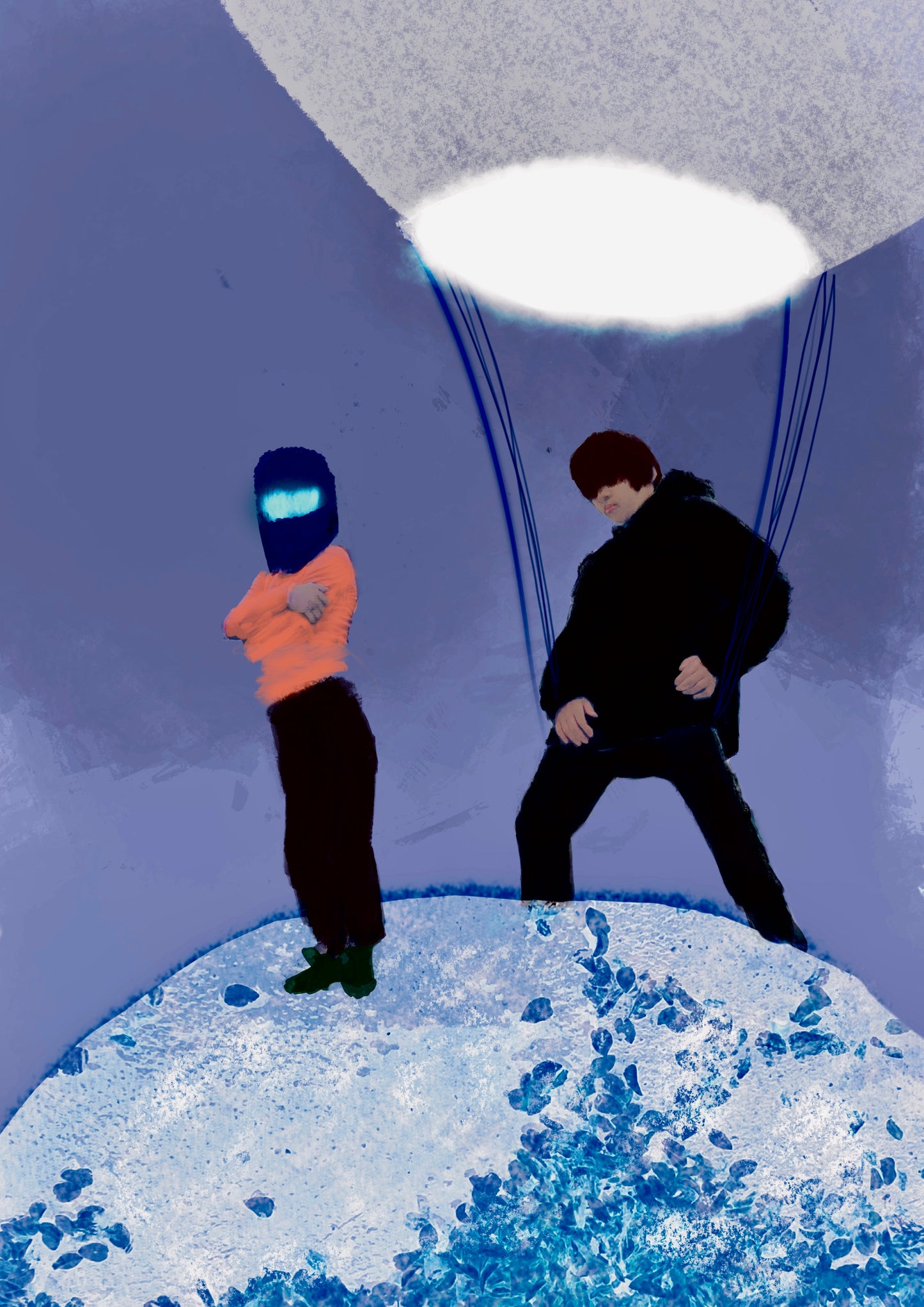 Parachute Landing Card – Two Boys Adventure Scene