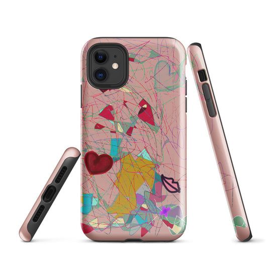 Scribble Abstract Pastel Pink iPhone Case